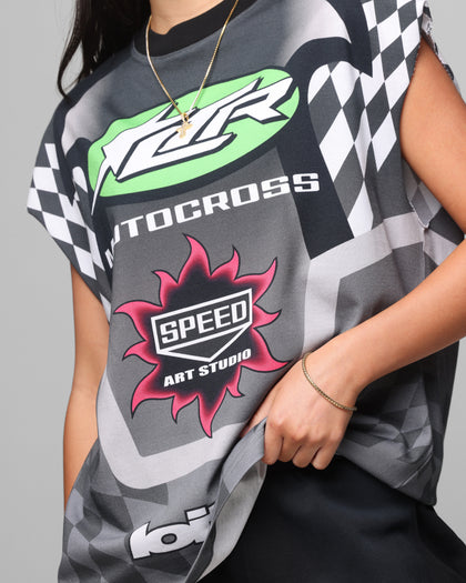 Loiter Motorsport Muscle T-Shirt Grey/Multi-Coloured