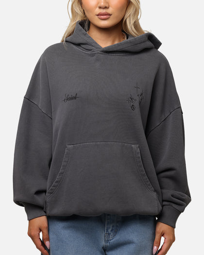 Saint Morta Destiny Rising Boxy Hoodie Washed Black