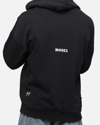 Saint Morta Gothic Distressed Zip Hoodie Black