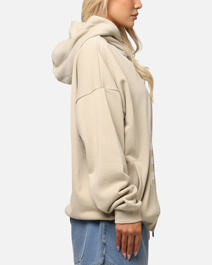 Saint Morta Gothic Distressed Zip Hoodie Stone