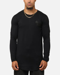 Saint Morta Gothic Monogram El Duplo Long Sleeve T-Shirt Black