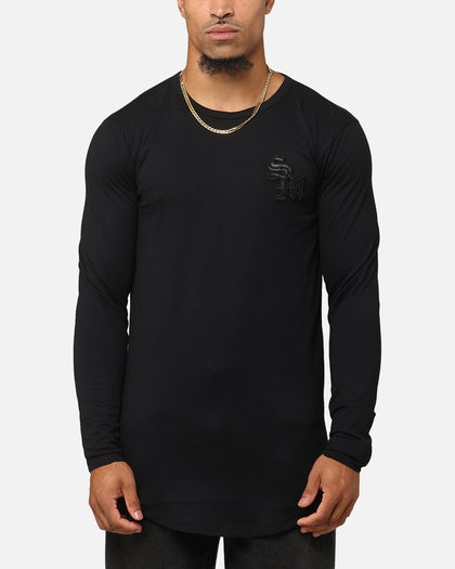 Saint Morta Gothic Monogram El Duplo Long Sleeve T-Shirt Black