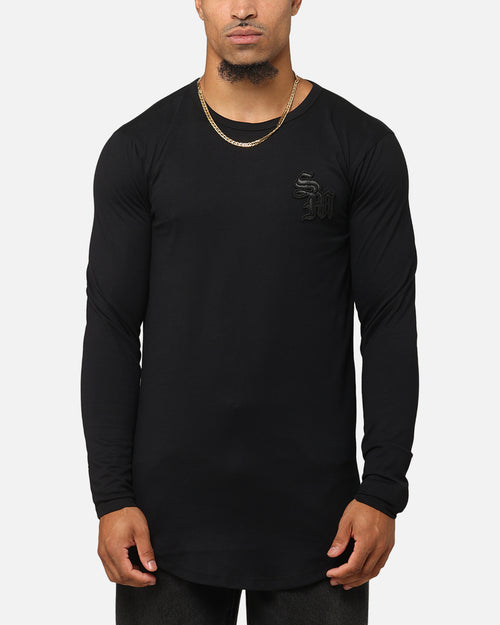 Saint Morta Gothic Monogram El Duplo Long Sleeve T-Shirt Black