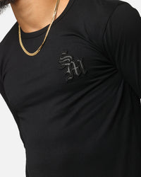 Saint Morta Gothic Monogram El Duplo Long Sleeve T-Shirt Black