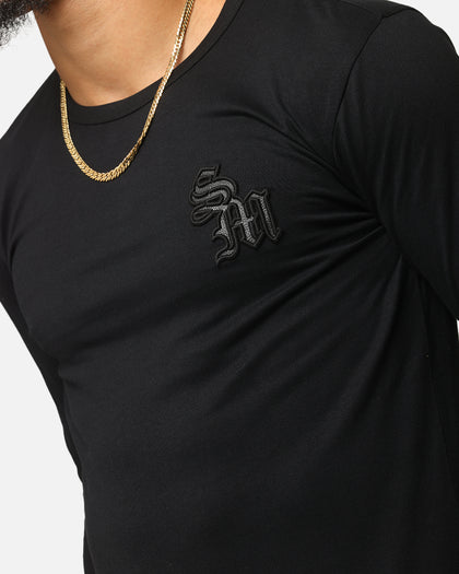 Saint Morta Gothic Monogram El Duplo Long Sleeve T-Shirt Black