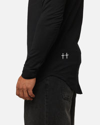 Saint Morta Gothic Monogram El Duplo Long Sleeve T-Shirt Black
