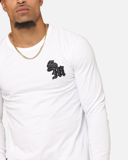 Saint Morta Gothic Monogram El Duplo Long Sleeve T-Shirt White