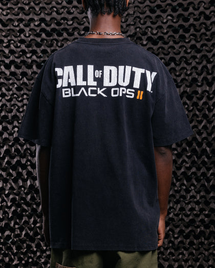 Goat Crew X Call Of Duty Black Ops 2 Vintage T-Shirt Black Acidwash