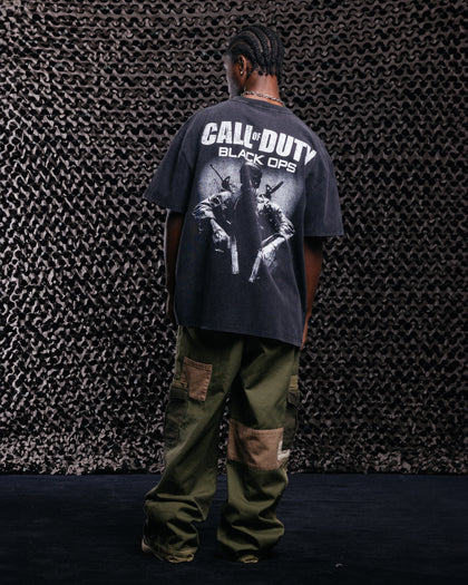 Goat Crew X Call Of Duty Black Ops Vintage T-Shirt Black Acidwash