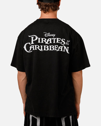 Goat Crew Disney Pirates Of The Caribbean Davy Jones Vintage T-Shirt Black Acidwash