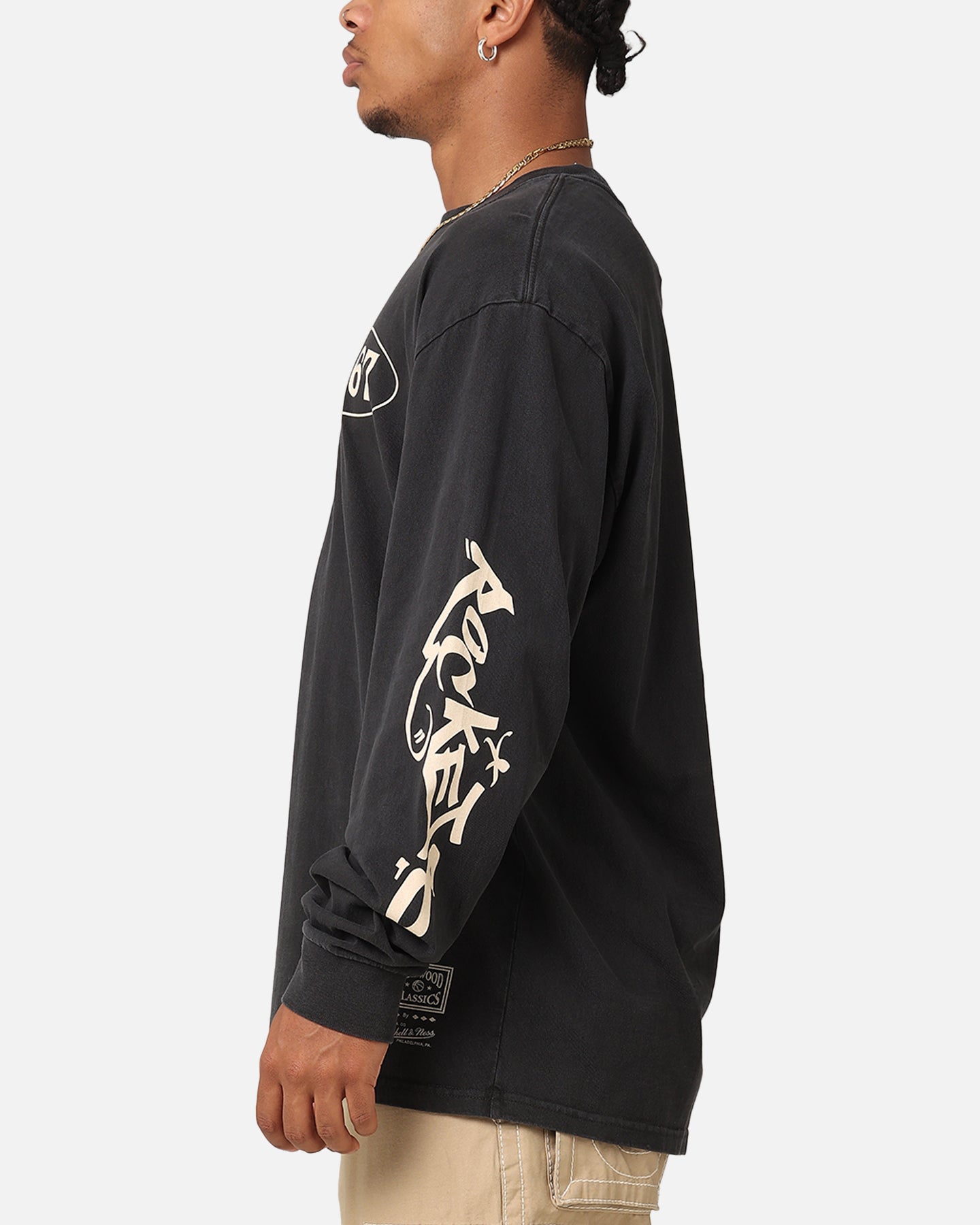 Mitchell & Ness Houston Rockets Tag Long Sleeve T-Shirt Faded