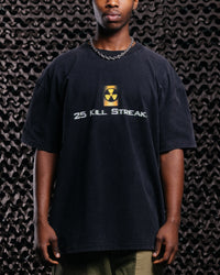 73Studio X Call Of Duty Modern Warfare 25 Streak Vintage T-Shirt Black Acidwash