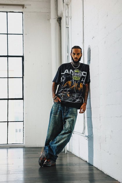 Culture Kings X Mclaren Lando Norris 'Vegas Grand Prix 2024' Signature T-Shirt Black Acidwash