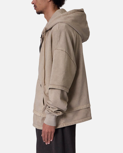 MNML Double Layer Zipper Sweater Washed Earth