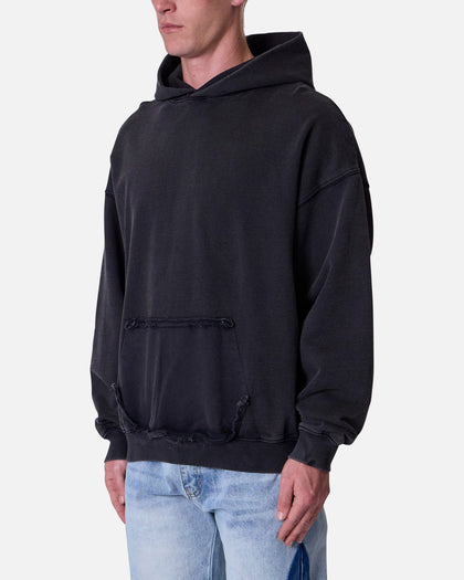 MNML Raw Stitch Hoodie Black