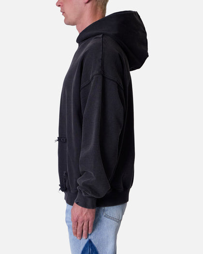 MNML Raw Stitch Hoodie Black