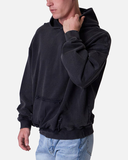 MNML Raw Stitch Hoodie Black