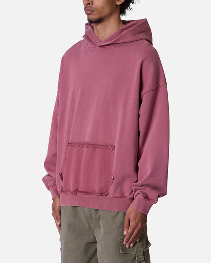 MNML Raw Stitch Hoodie Purple