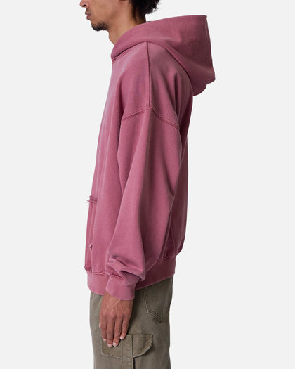 MNML Raw Stitch Hoodie Purple