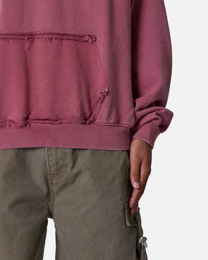MNML Raw Stitch Hoodie Purple