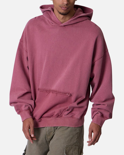 MNML Raw Stitch Hoodie Purple