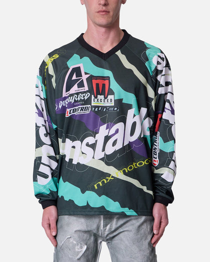 MNML Unstable Moto Long Sleeve T-Shirt Mint/Multi