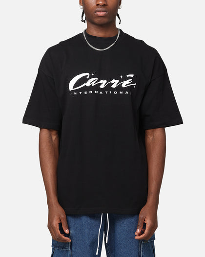 Carre Script Sport Mock Neck T-Shirt Black