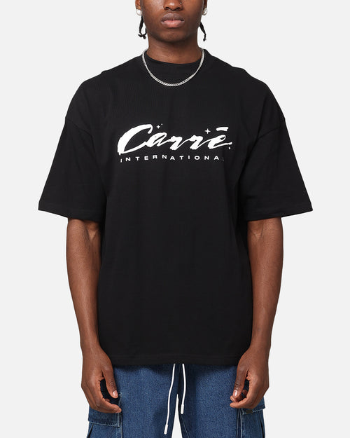 Carre Script Sport Mock Neck T-Shirt Black