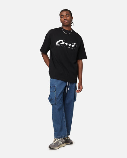 Carre Script Sport Mock Neck T-Shirt Black