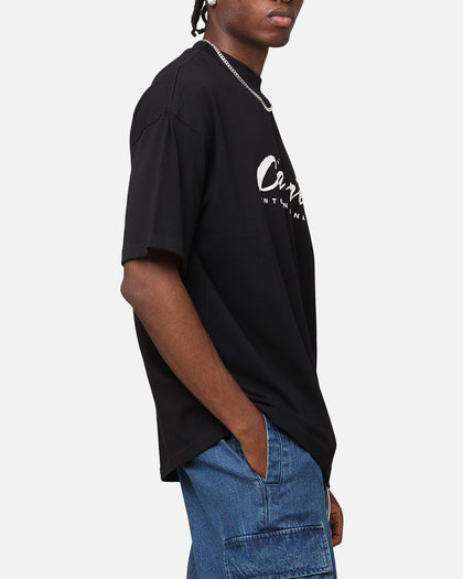 Carre Script Sport Mock Neck T-Shirt Black