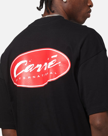 Carre Script Sport Mock Neck T-Shirt Black