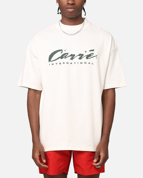 Carre Script Sport Mock Neck T-Shirt Off White