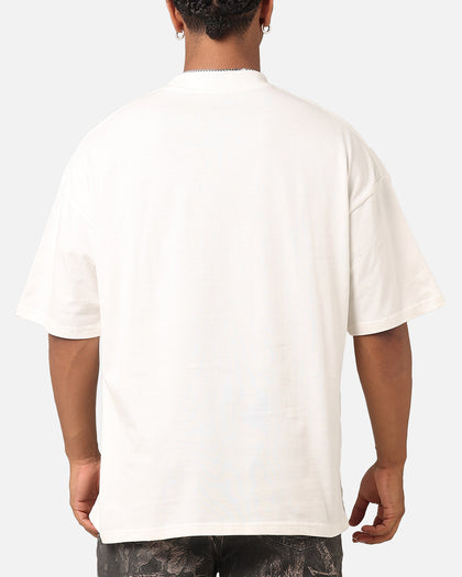 Carre Star Block Mock Neck T-Shirt Off White