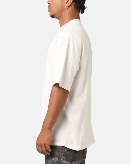 Carre Star Block Mock Neck T-Shirt Off White