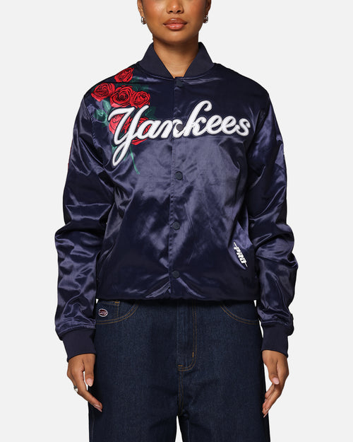 Pro Standard New York Yankees Roses Satin Jacket Navy