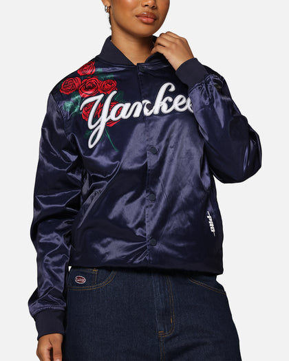 Pro Standard New York Yankees Roses Satin Jacket Navy