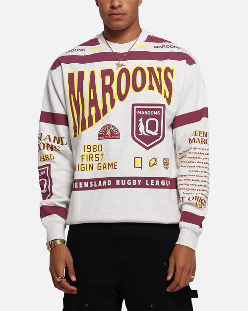 Queensland Rugby League Queensland Maroons Team Crewneck Silver Marle