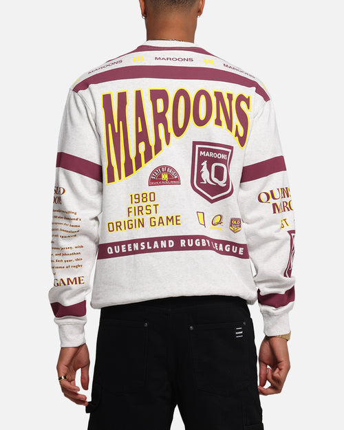Queensland Rugby League Queensland Maroons Team Crewneck Silver Marle