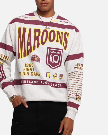 Queensland Rugby League Queensland Maroons Team Crewneck Silver Marle