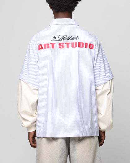 Loiter Art Studio Work Shirt Blue Stripe