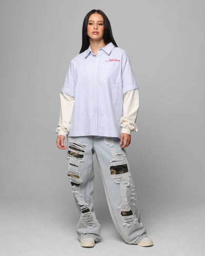 Loiter Art Studio Work Shirt Blue Stripe