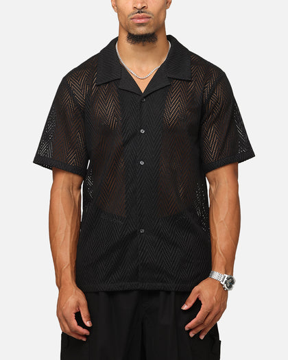 XXIII Terrace Knit Button Up Shirt Black