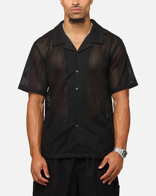 XXIII Terrace Knit Button Up Shirt Black