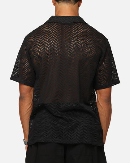 XXIII Terrace Knit Button Up Shirt Black