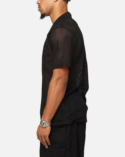 XXIII Terrace Knit Button Up Shirt Black