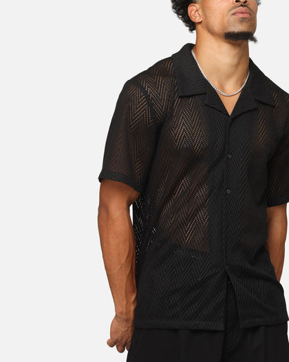 XXIII Terrace Knit Button Up Shirt Black