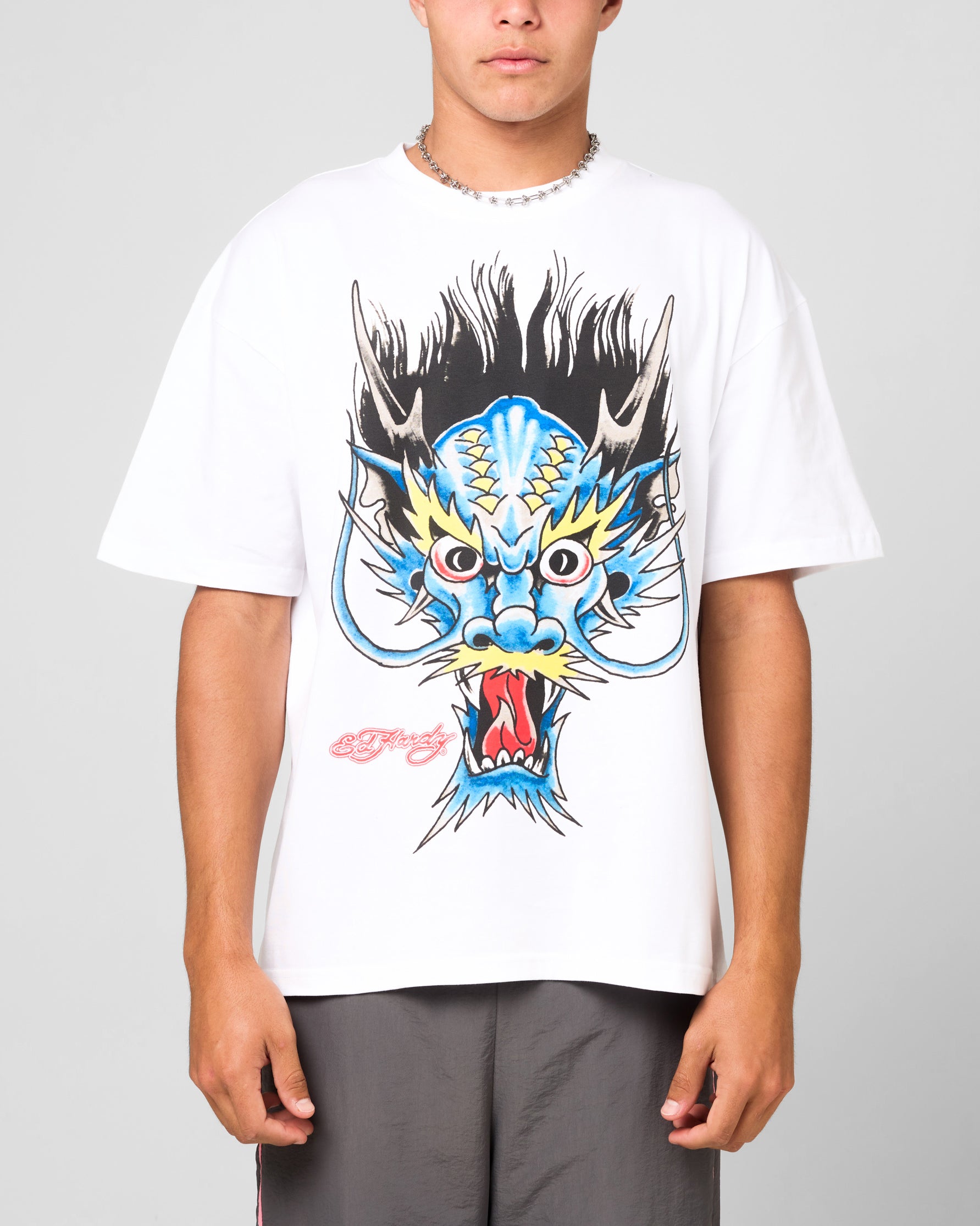 Ed Hardy Blue Dragon T-Shirt White | Culture Kings