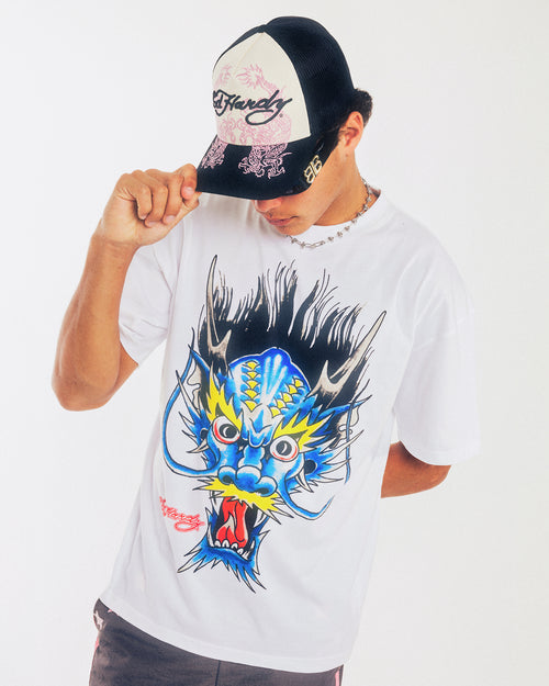 Ed Hardy Blue Dragon T-Shirt White