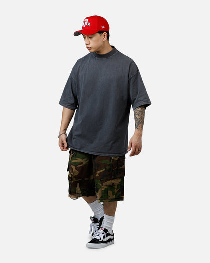 Culture Kings Everyday Mock Neck T-Shirt Washed Charcoal