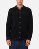 XXIII Zyair Knit Rib Long Sleeve Button Up Shirt Black